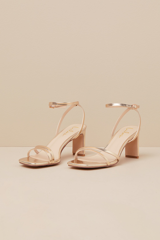 Loxley Gold Ankle Strap High Heel Sandals 2