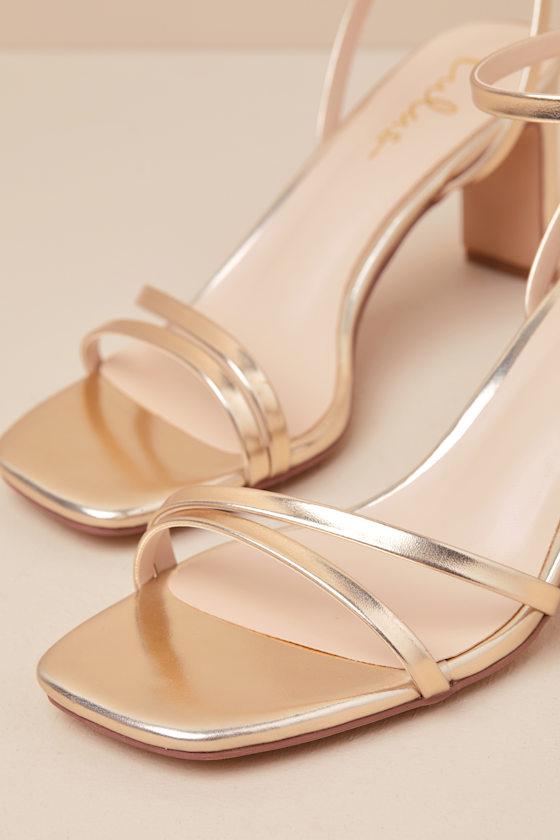 Loxley Gold Ankle Strap High Heel Sandals - thumbnail 5
