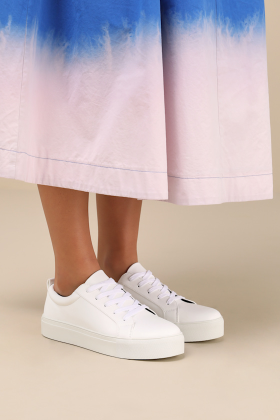 Kenley White Platform Sneakers 2