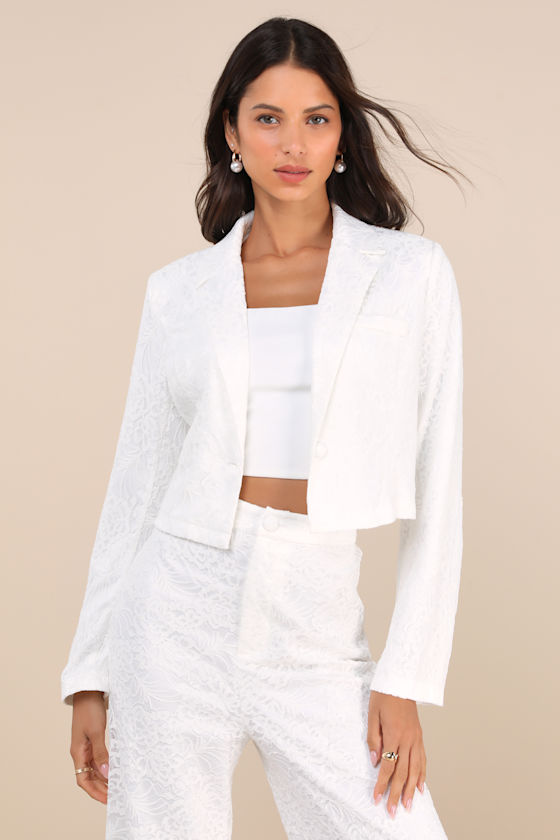 Cropped Ivory Blazer main image 1