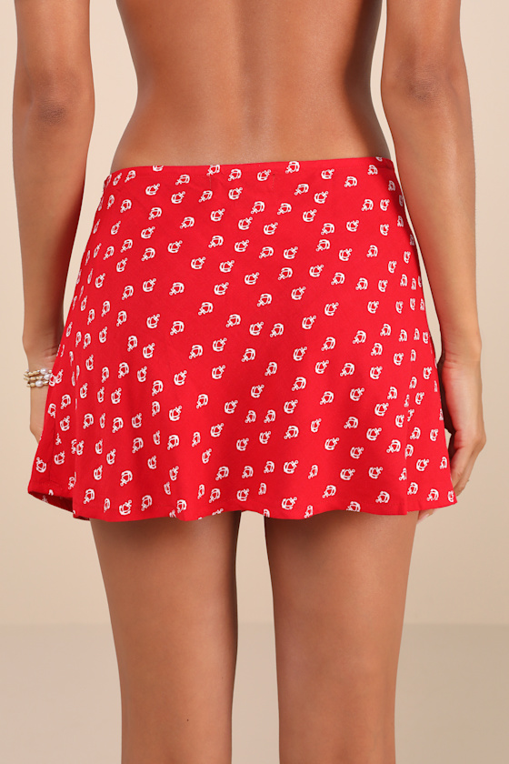 Shop Motel Mckenna Red Anchor Print Mid-rise Mini Skirt