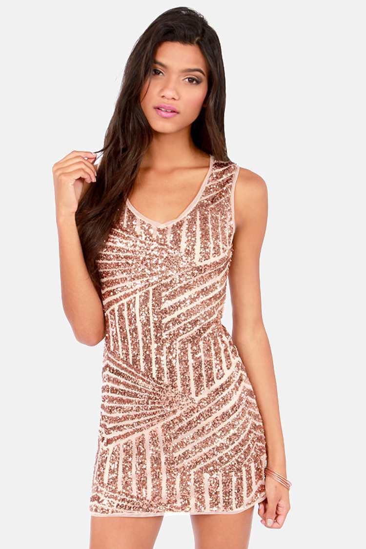 womens rose gold sequin dress Sassy Shortcake Be My Valentine Dress