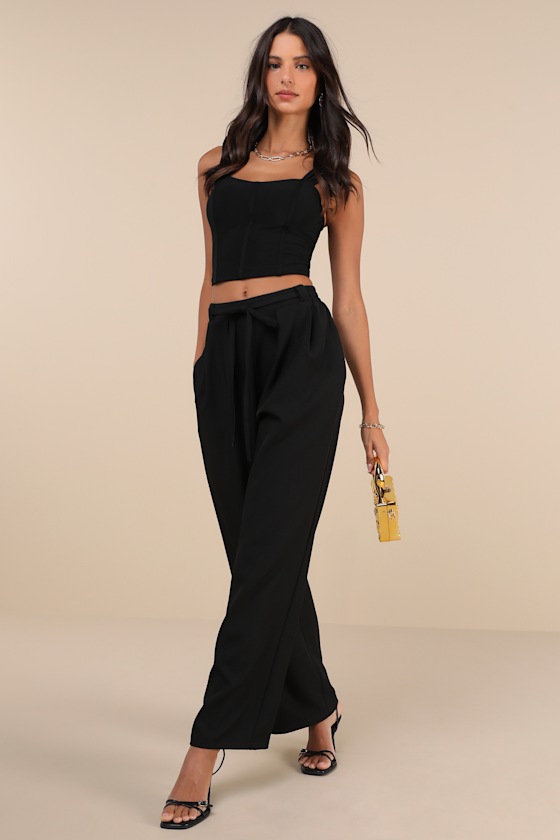 Twill Wide Leg Pants