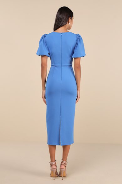 princess polly baby blue dress Auguste Midi Dress - Pale Blue main image 1