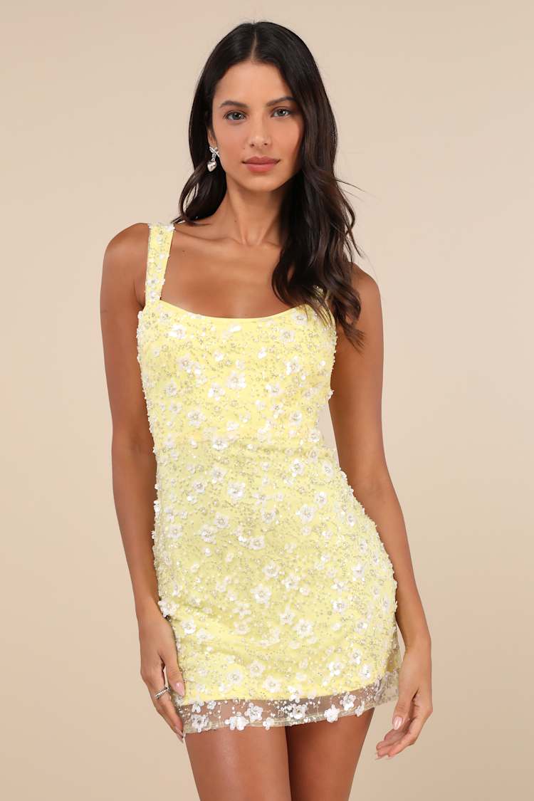 Dazzling Gold Sequin Short Mini Dress