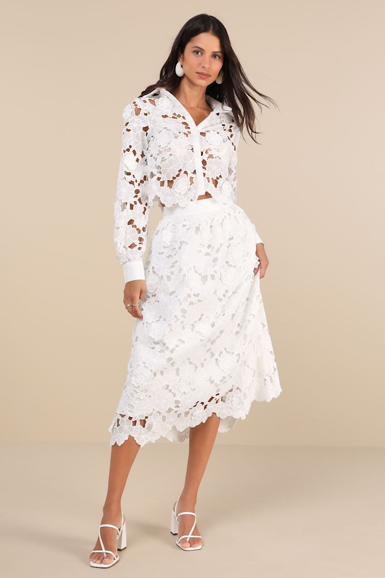 white christmas dresses Laser Cut-Out Floral Shift Dress – Armature main image 0