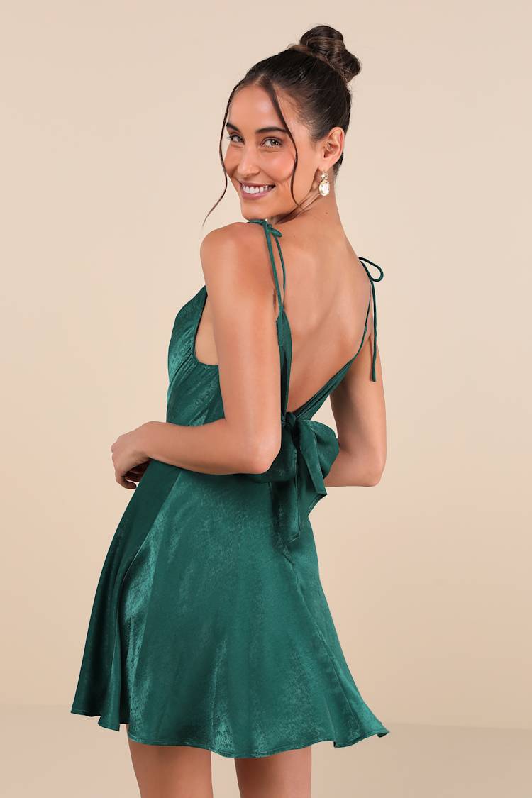 open lace back dress Cosmo Mini Dress Sage Green main image 0