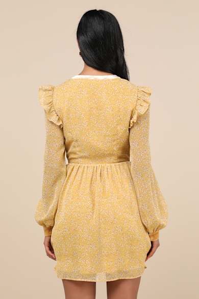 slim fit dress slacks Mac Duggal 70152 Short Yellow Cocktail Dress– PromGirl main image 1