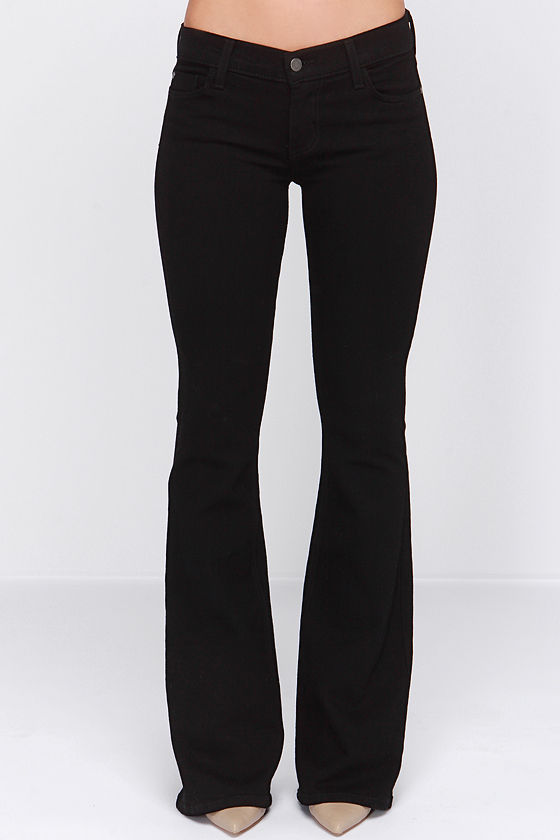 Cool Black Jeans - Flare Jeans - Bell Bottom Jeans - Black Pants - $54.00