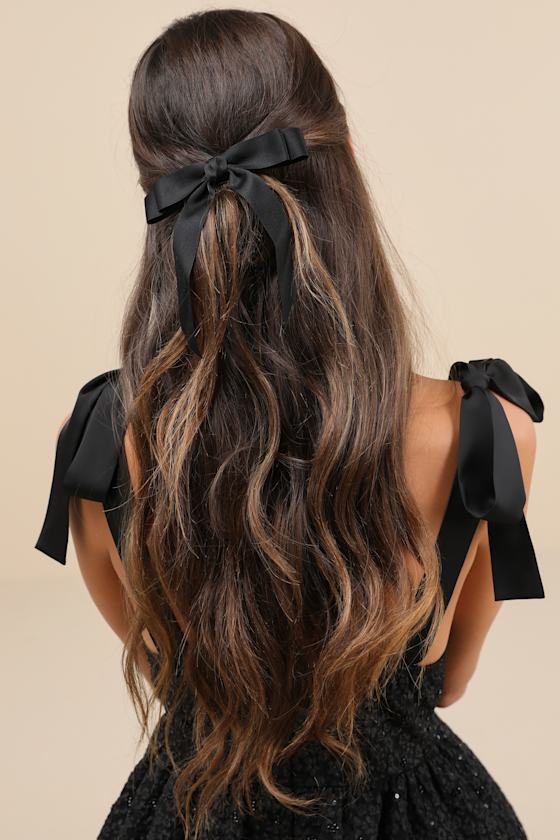 Cute Reputation Black Bow Hair Clip Set 1