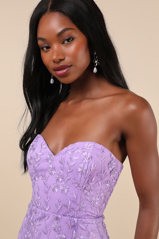 Lavender embroidered dress outlet