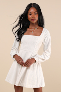 Daily Affection Beige Corduroy Mini Dress With Pockets 2