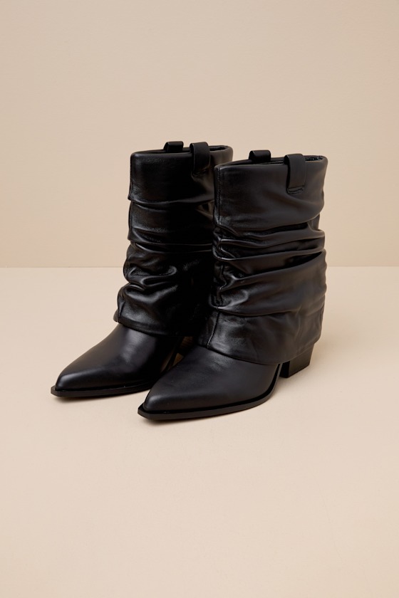D Amelio Footwear Savella Black Nappa Leather Boots Boots Lulus