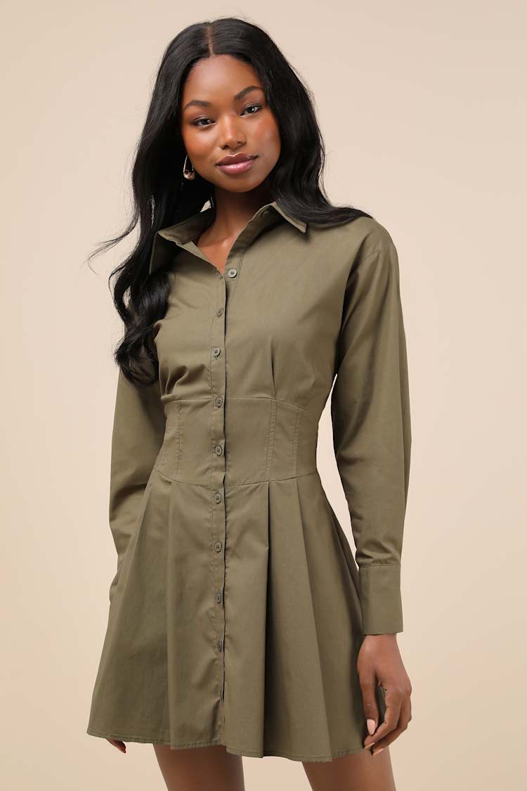 Olive Collared Mini