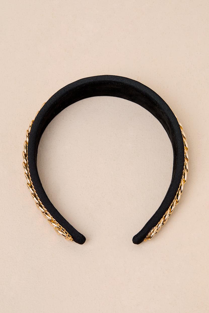 Black and Gold Headband - Chain Headband - Metal Chain  display picture 1