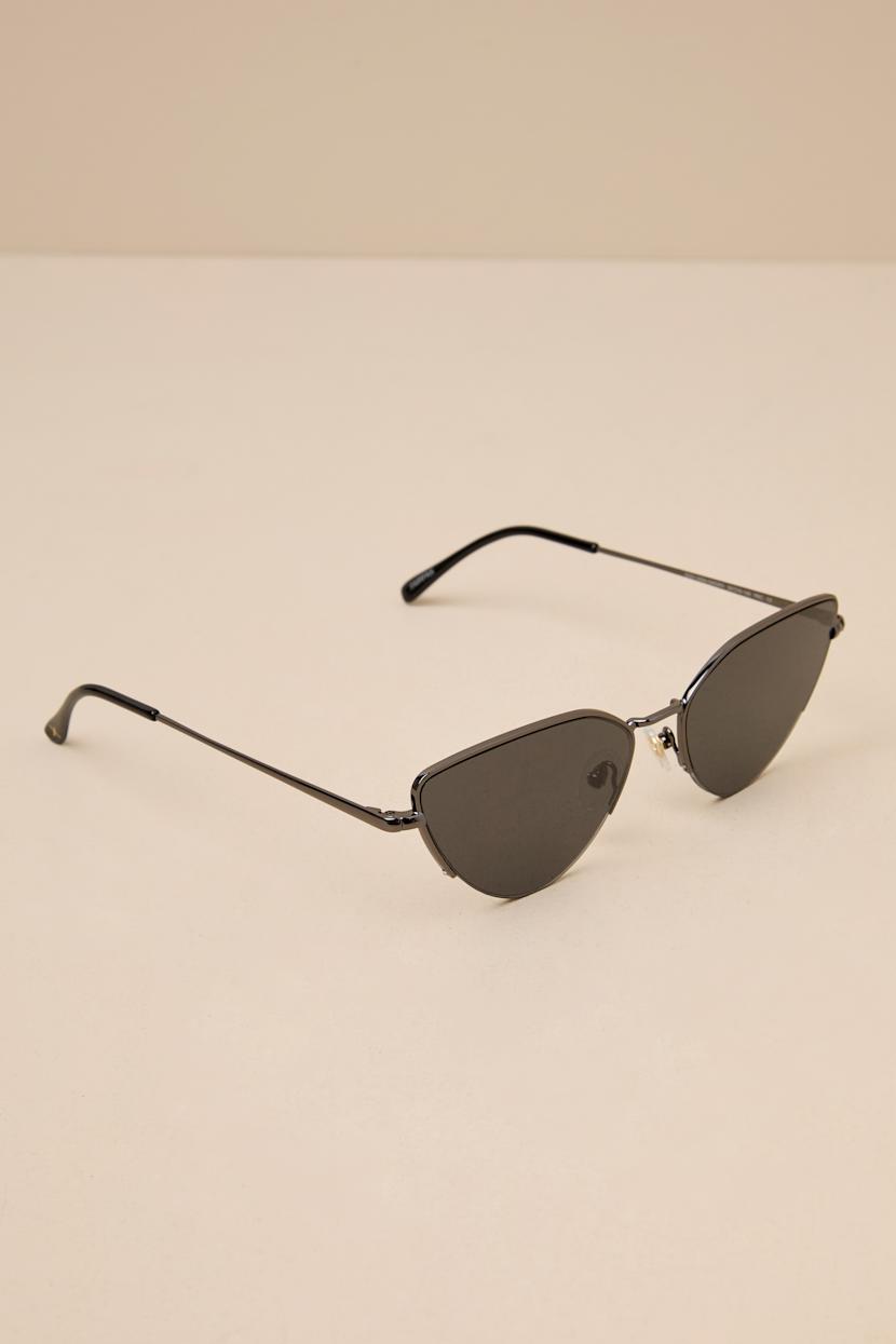 Dime Optics Fairfax Sunglasses in Shiny Gunmetal/Grey Dime Fairfax Sunglasses – Urban Bird & Company main image 3