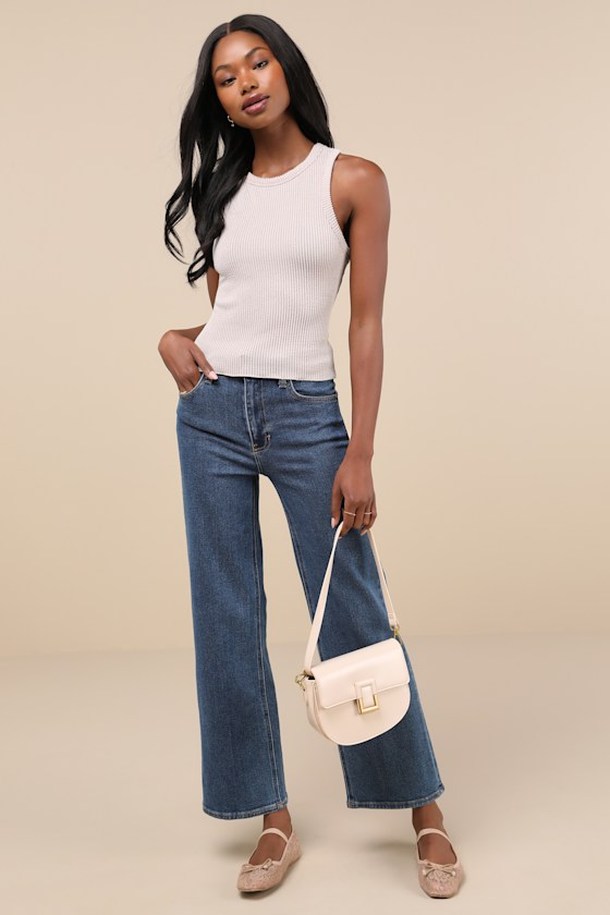 Lulus Essential Update Beige Ribbed Tank Top In Beige