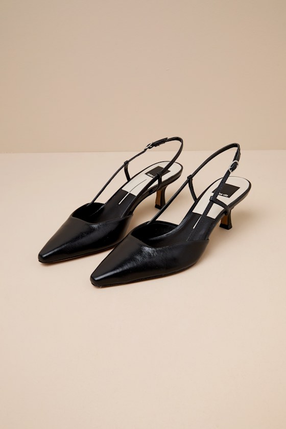Dolce Vita Odela Pointed Toe Kitten Heel Slingback Pump In Black