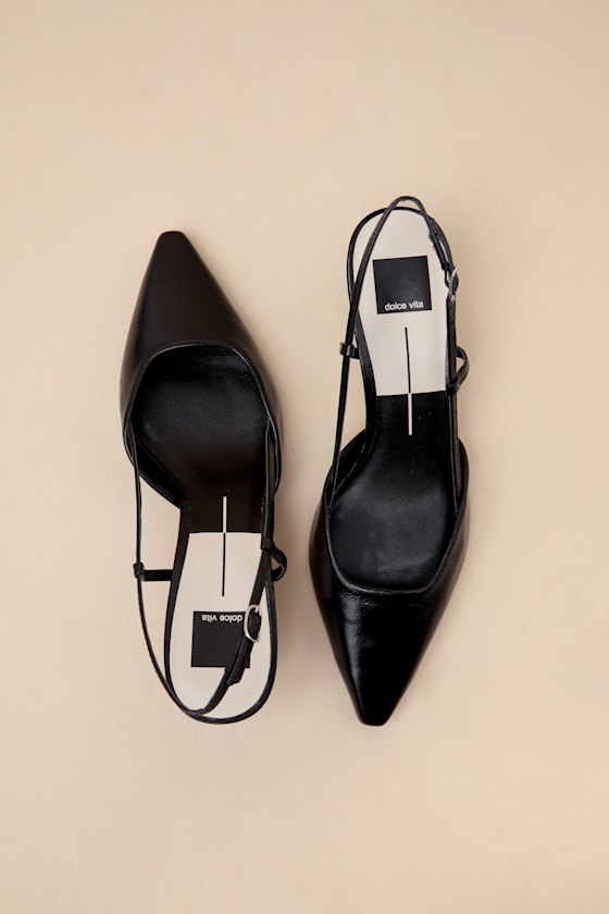 Dolce Vita Odela Pointed Toe Kitten Heel Slingback Pump In Black