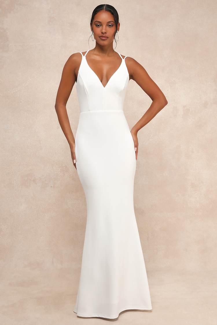 navy blue dress for baby girl White Satin Backless Maxi Dress | Womens | Medium (Available in XXS, XS, S, L, Xl) | 100% Polyester main image 1