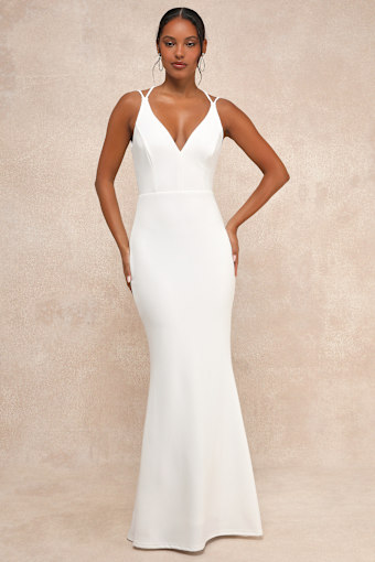 All this Allure White Strappy Backless Mermaid Maxi Dress 10