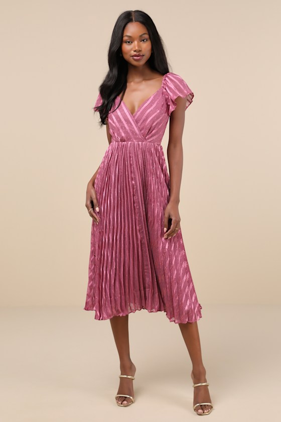 Flutter sleeve midi dress clearance