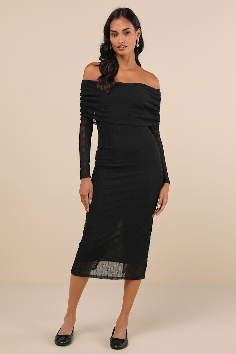 knee length dresses for ladies Sheer Textured Shirt Dress