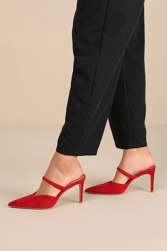 Dolce Vita Kanika Red Red Suede Leather Pumps Mule Pumps Lulus