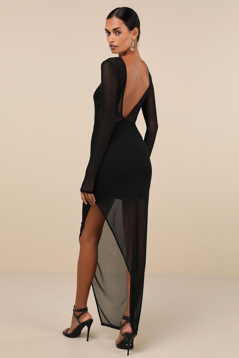 lulus black mesh dress Ponte Mix Black and White Drop Waist Maxi Dress Black/Summer White  Monochrome main image 1