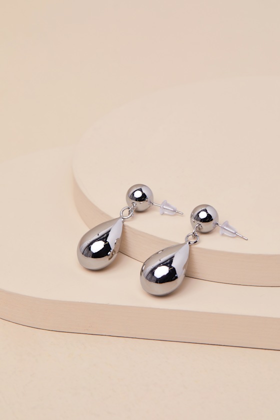 Teardrop Earring - Silver