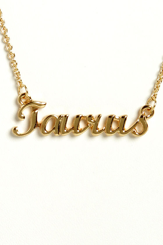 Cute Zodiac Necklace - Taurus Necklace - Gold Necklace - $12.00 - Lulus