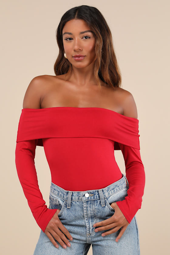 Red heart jersey knit top main image 0