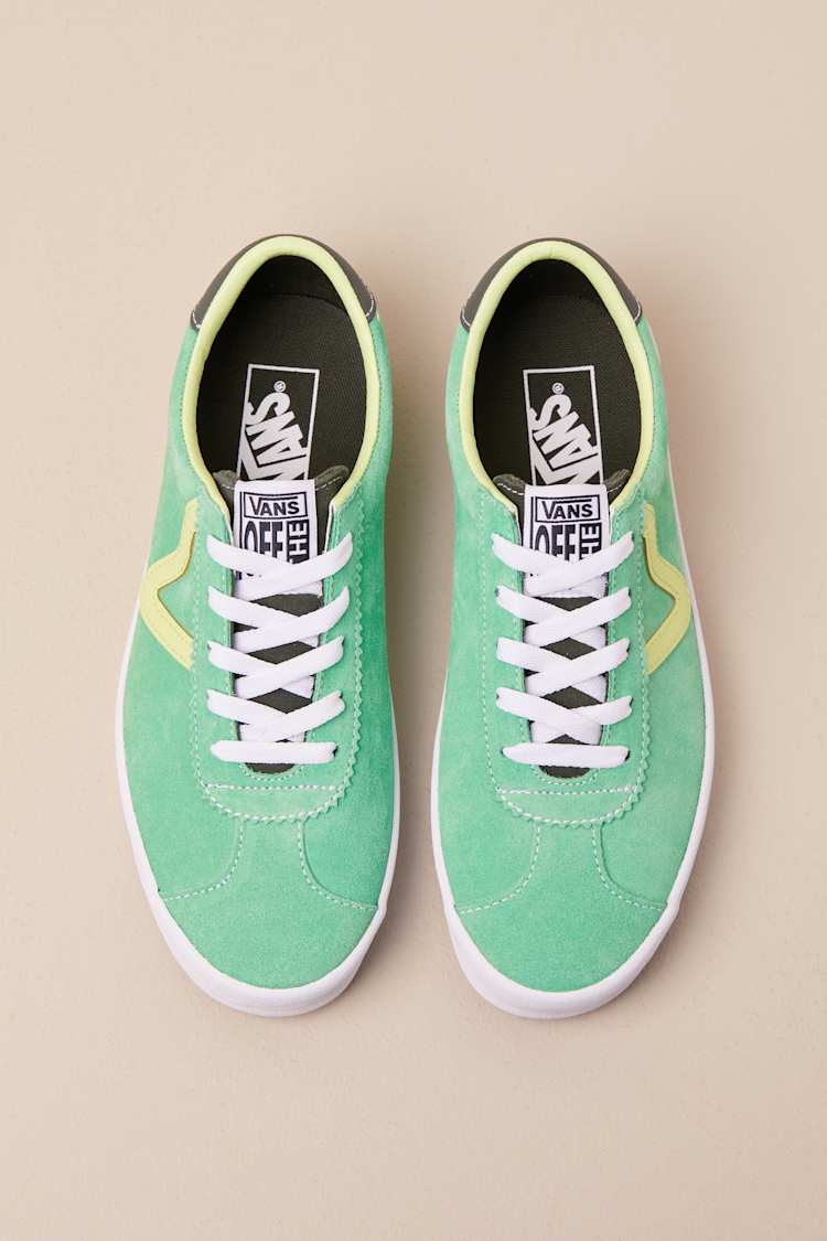 Vans Sport Low Sport Pop Green - Suede Leather Sneakers - Shoes - Lulus