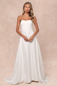 Eternal Gratitude White Floral Embroidered Strapless Maxi Dress 1
