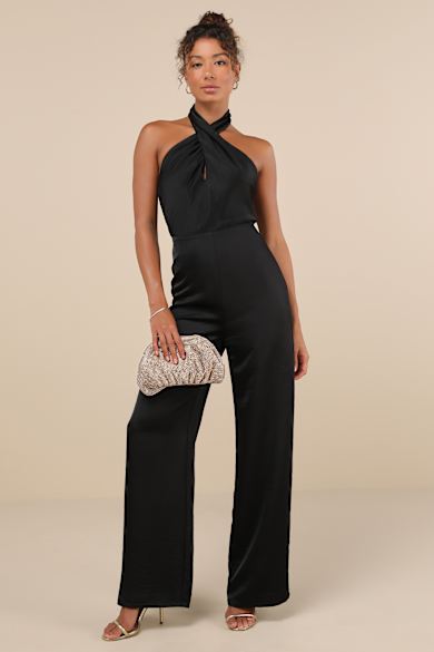 strapless open back dress Primavera Couture 4172 Prom Fitted Body Jumpsuit Lace Up Back Sequin Embellished Formal 10 / Black main image 0