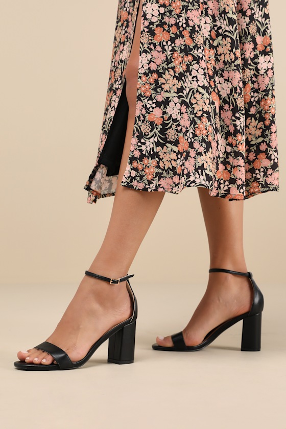 Arylee Black Ankle Strap Heels 5