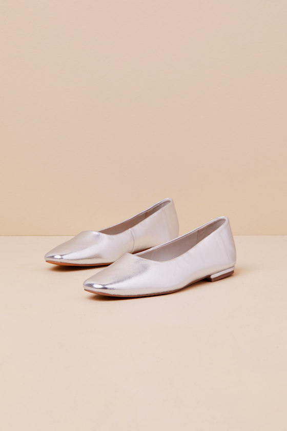 Lulus Jordane Silver Metallic Ballet Flats In Silver