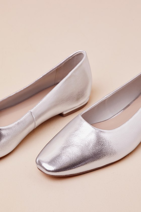 Lulus Jordane Silver Metallic Ballet Flats In Silver