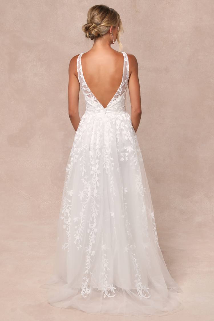 romance language white backless lace dress Embroidered - Floral Gown - Maxi Dress Lace-Up Long Butterfly Prom conditionalsale Size:6 years It has long fitted
