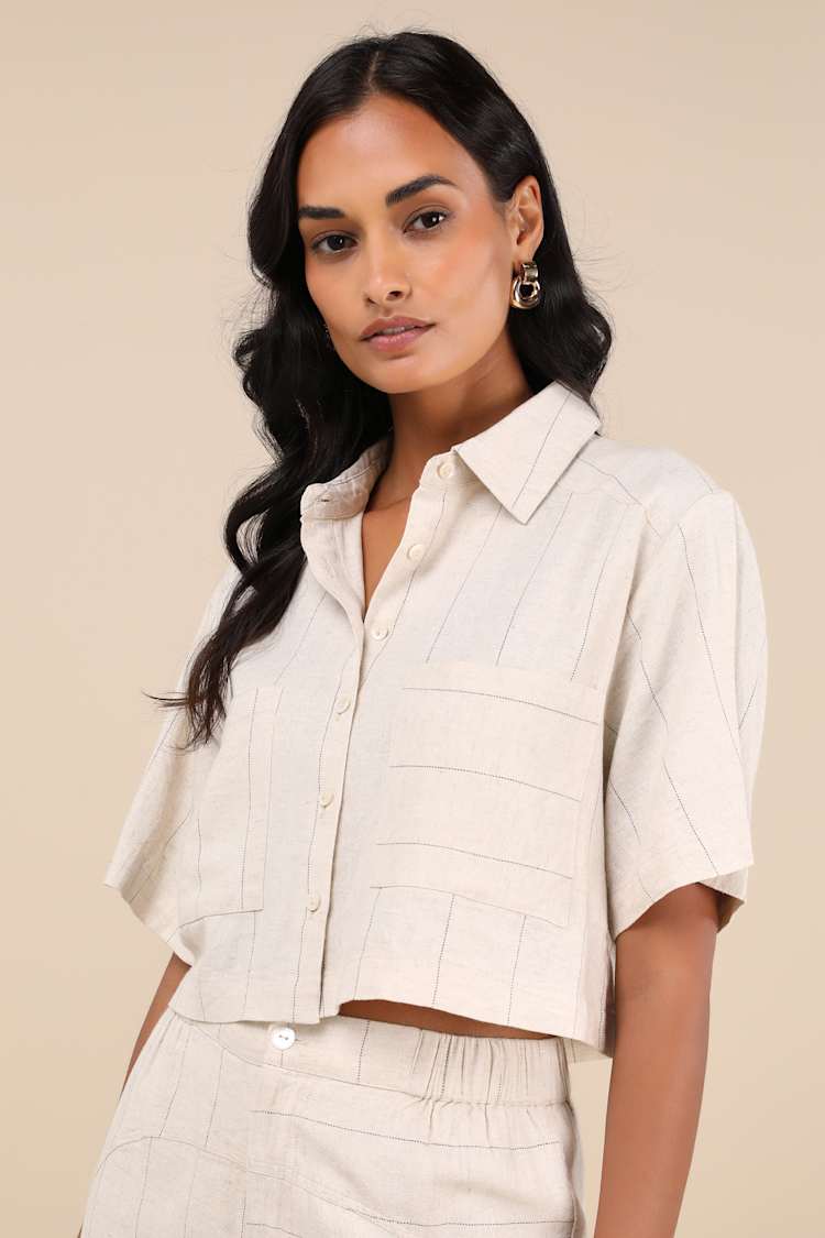 beige short sleeve dress shirt Lainey Smocked Dotted Midi Dress