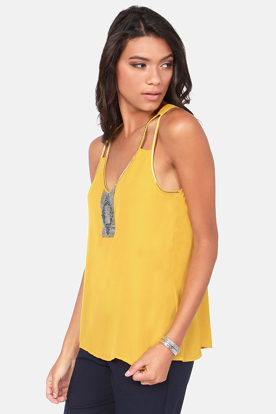 mustard yellow tank top