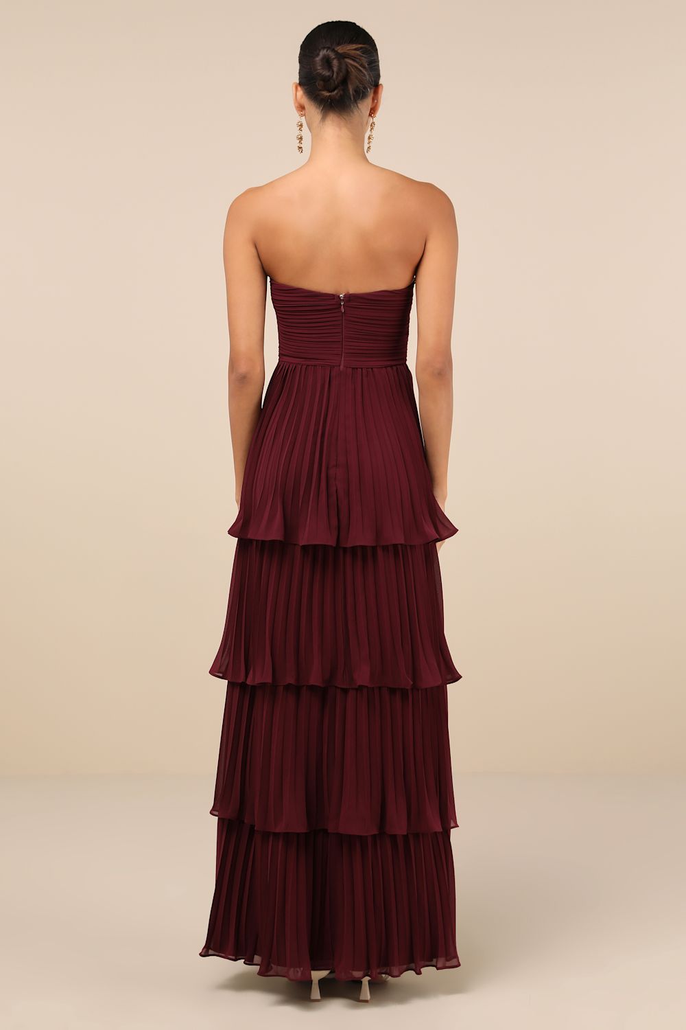 Seriously Sensational Plum Purple Strapless Tiered Maxi Dress