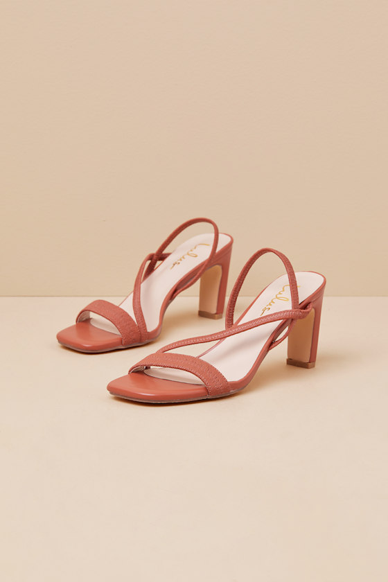 Lulus Capucine Terracotta Strappy Slingback High Heel Sandals In Brown