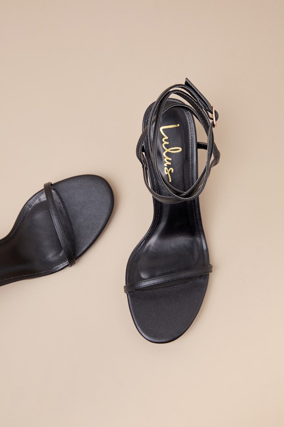 Lulus Sydd Black Ankle Wrap Low Heel Sandals In Black
