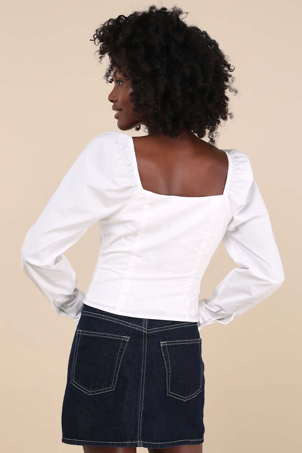 Demure and Sweet White Button-Front Long Sleeve Top