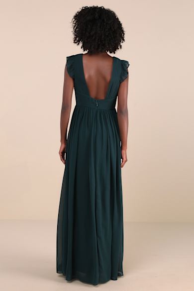 maxi emerald green satin dress Prom Dress | Formal Dress | Maxi Dress | Prom Gown | Emerald | 6 | Arabelle High Neck Satin Maxi Dress - Emerald main image 1