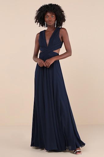 Vivid Imagination Navy Blue Cutout Maxi Dress 4