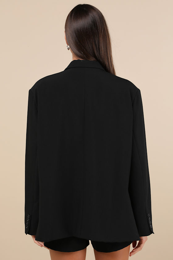Sophisticated Era Black Oversized Blazer 4