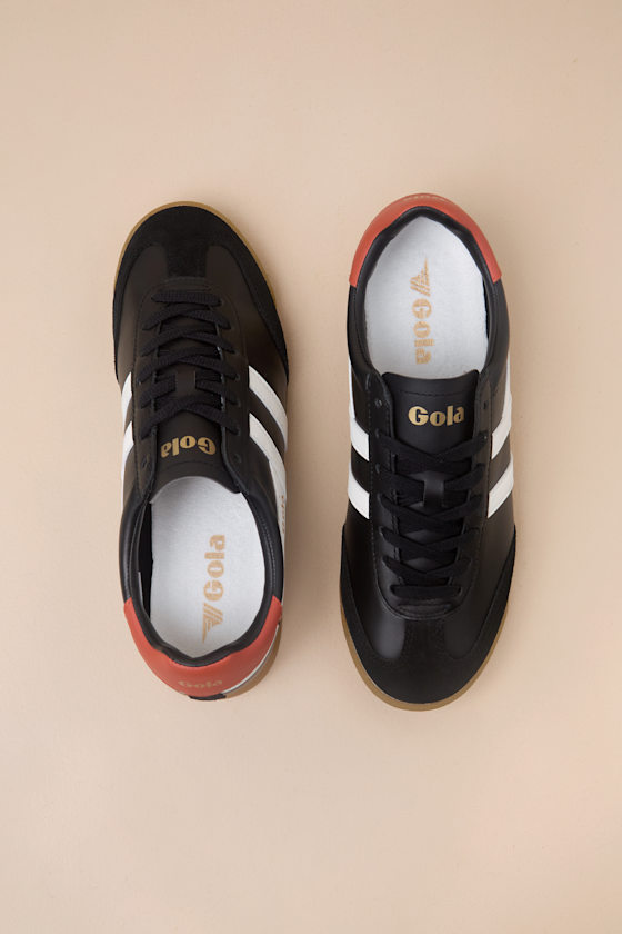 Shop Gola Torpedo Black Multi Color Block Leather Lace-up Sneakers