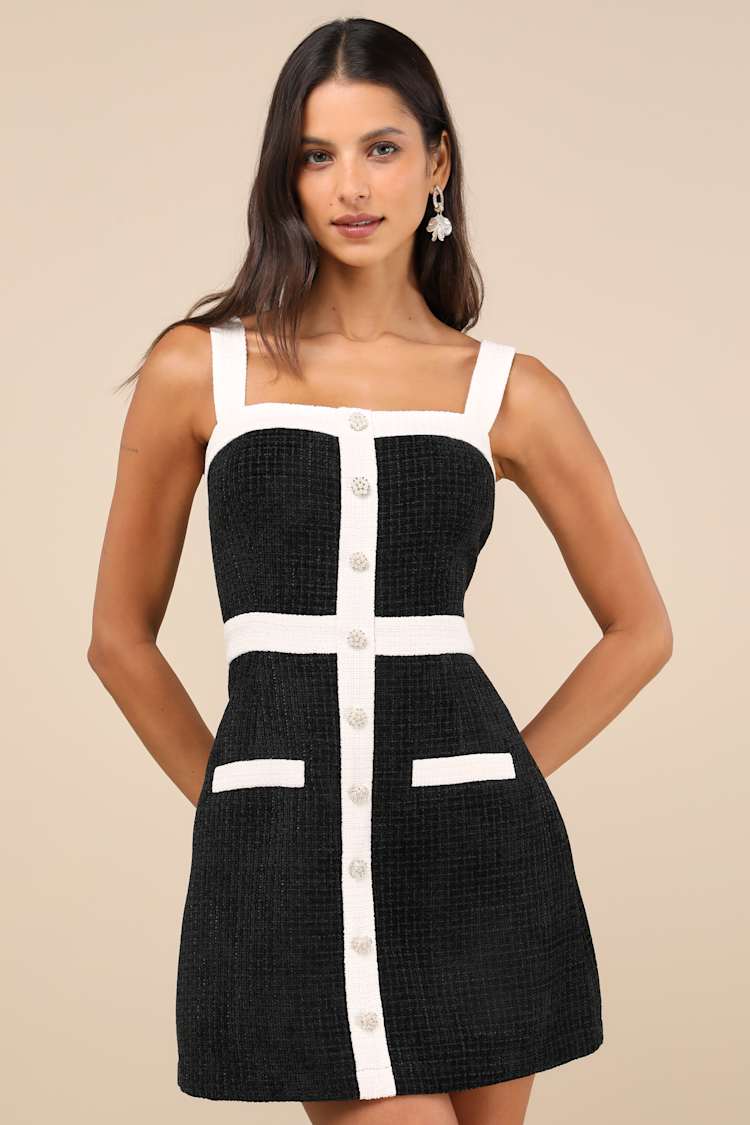 black and white dress with gold buttons Balmain Black Leather Effect Maxi Dress with Gold Button Details Size –  Sellier